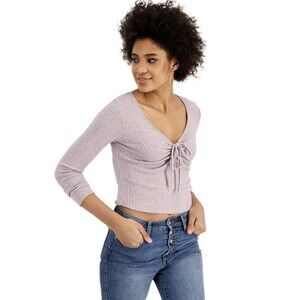 Hippie Rose Junior Women's T-Shirt Pink Size XL Keyhole Long Sleeve